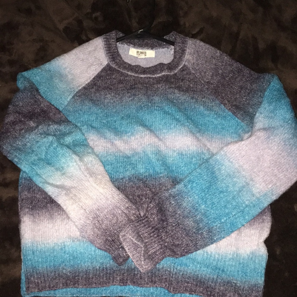 XSmall Womens ombré blue grey wool blend sweater bb Dakota Steve Madden